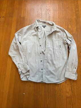 Eddie Bauer Neutral Beige Button-Down Long Sleeve Shirt